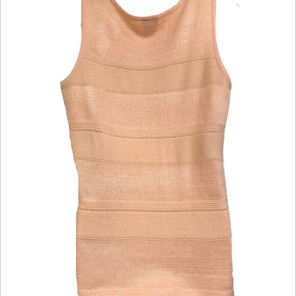 Chico's Women's Tank Top, Peach Knit, Sleeveless, Medium - Picture 2 of 9